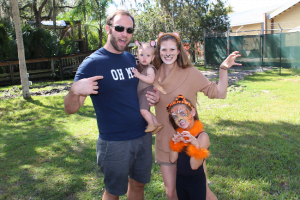 Central Florida Zoo Boo Bash: image of family in Halloween costumes at the zoo