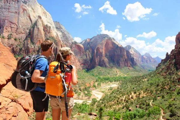 Free annual pass for military at national parks: image of a couple exploring a national park 