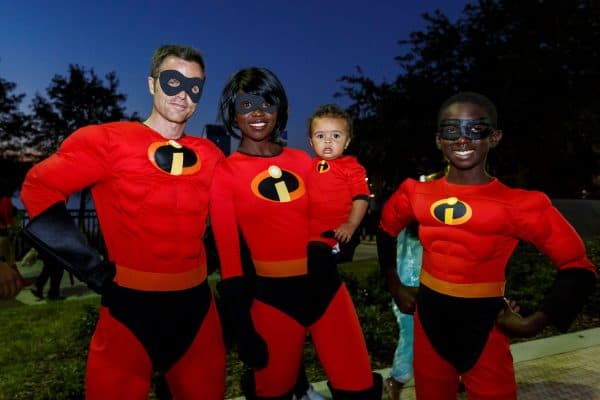 Halloween events Orlando: image of a family dressed as The Incredibles for Halloween family event at Cranes Roost Park in Altamonte Springs, Florida