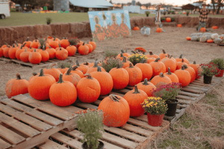 Pumpkin patches Orlando: image of pumpkins at Amber Brooke Farms in Eustis, Florida.