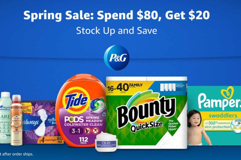 Buy $80 in P&G items and get $20 Amazon credit