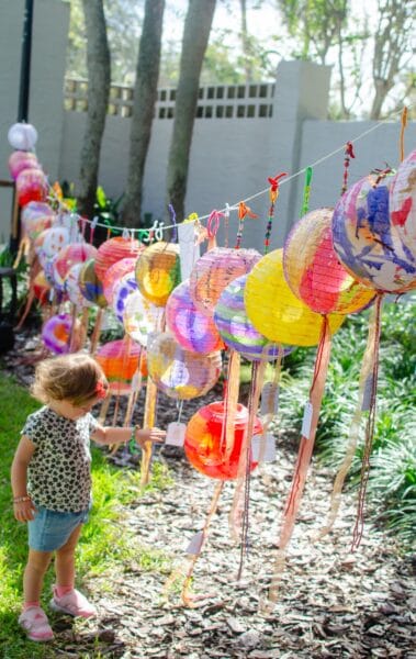 Paper lanterns at the Free Fall Family Day at the Art & History Museums of Maitland