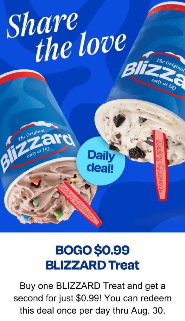 Blizzard buy-one-get-one special at Dairy Queen