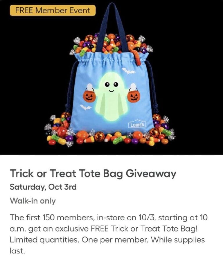 Lowe’s Gives Away Free Halloween Trick-or-Treat Tote Bag for Families
